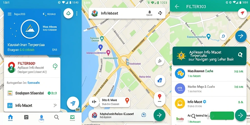 Antarmuka utama FILTER303 menampilkan informasi kemacetan terkini dengan jelas.