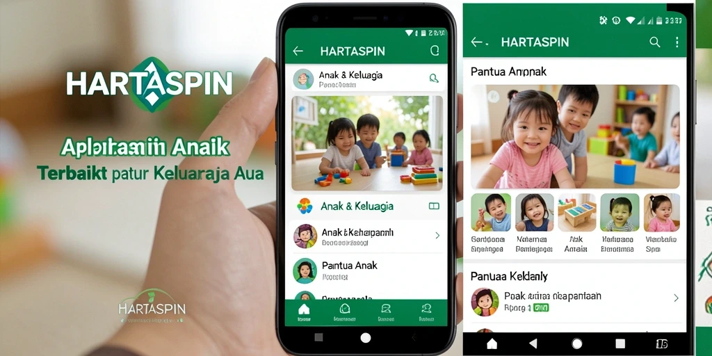 Antarmuka HARTASPIN menunjukkan fitur pemantauan anak yang interaktif dan mudah digunakan.