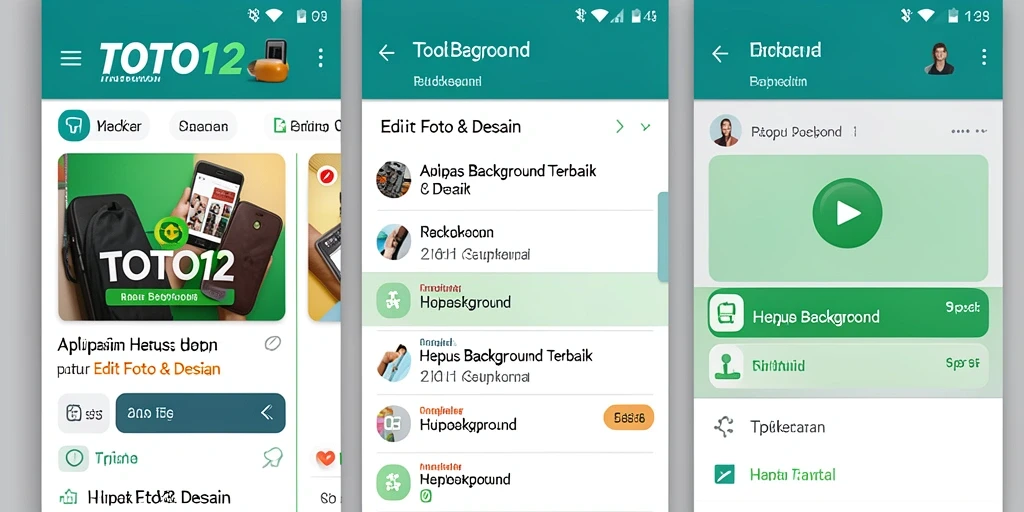 Tampilan antarmuka aplikasi TOTO12 yang memudahkan penghapusan background.